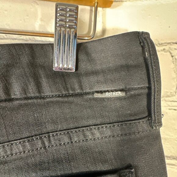 MOTHER Jeans The Looker Ankle Fray 29 Black Guilty as Sin Stretch Made USA - Picture 7 of 16